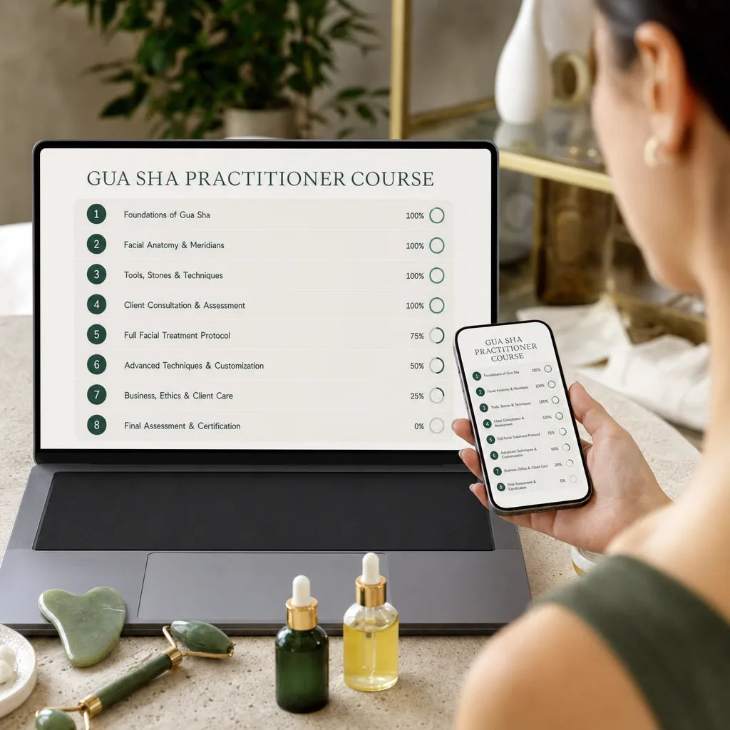 The complete course: 8 modules and 42 lessons in the Jadeflow platform