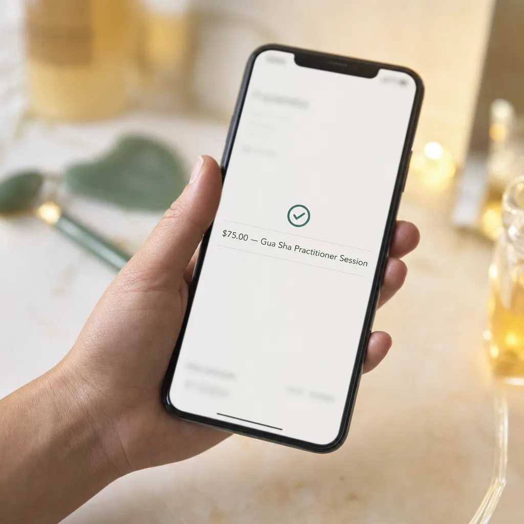 Your first paid session: payment received on the reader's phone
